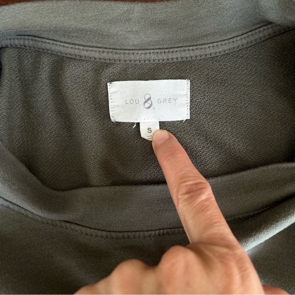 Lou & Grey | Olive Green Lightweight Sweatshirt Top - Picture 6 of 7